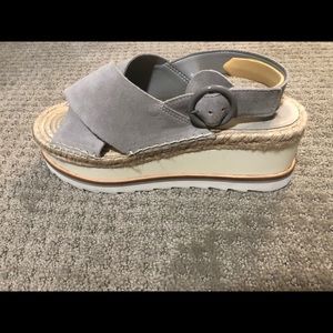 Mark Fisher Gray Suede Platform Sandle